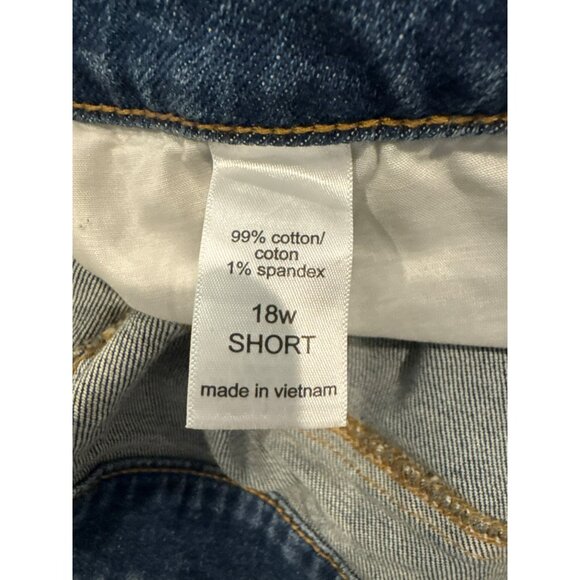 Maurices Mid Rise Jeggings 18W SHORT Distressed Denim Jeans Blue Stretch - Picture 6 of 6